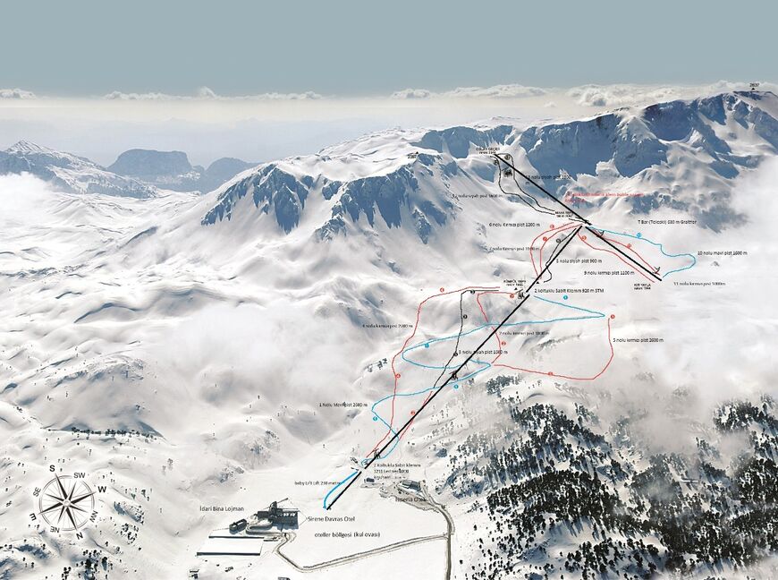 Карта горнолыжного курорта Давраз