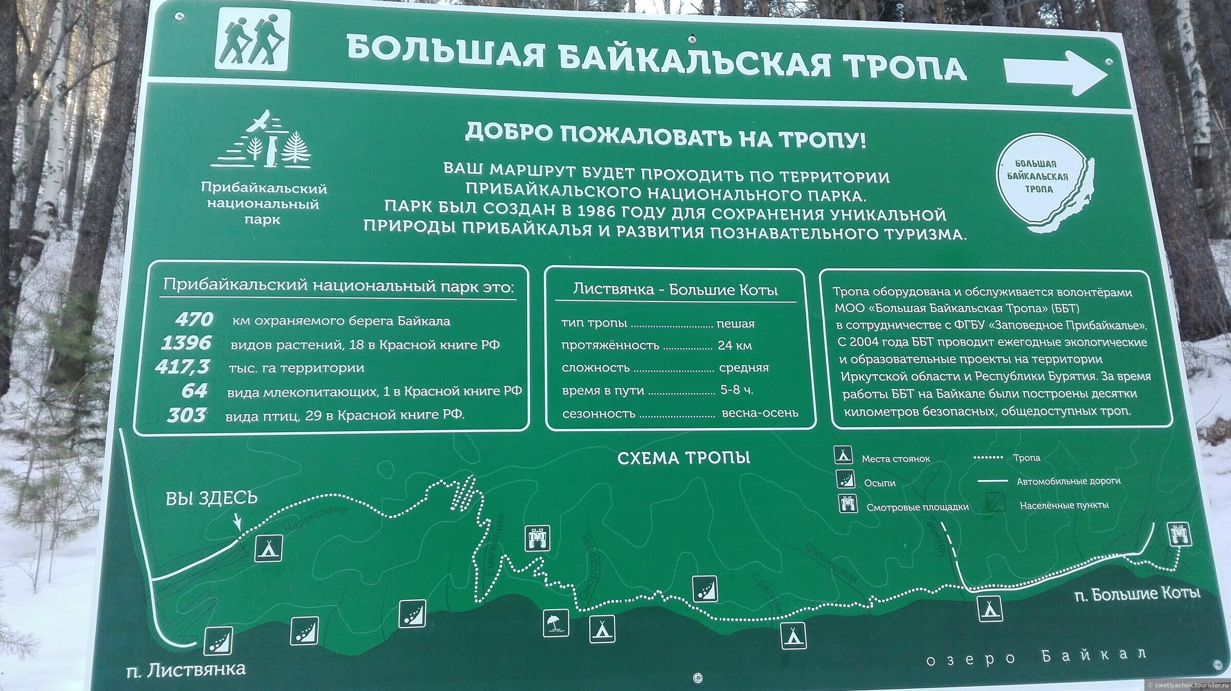 Карта большой байкальской тропы