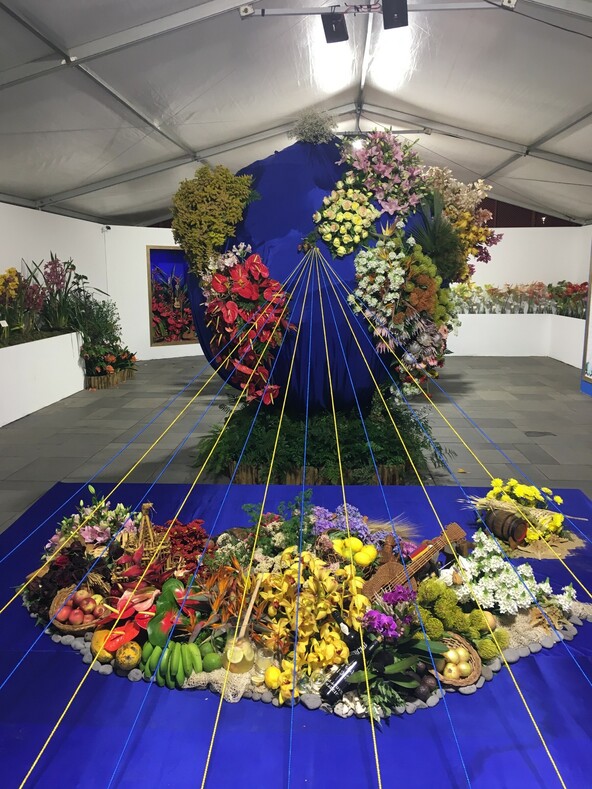Цветочный павильон , выстовочный зал на Фестивале Цветов Мадейры. Этот праздник проводиться ежегодно в конце апреля или  начале мая. в 2019 году будет проходить 5 мая