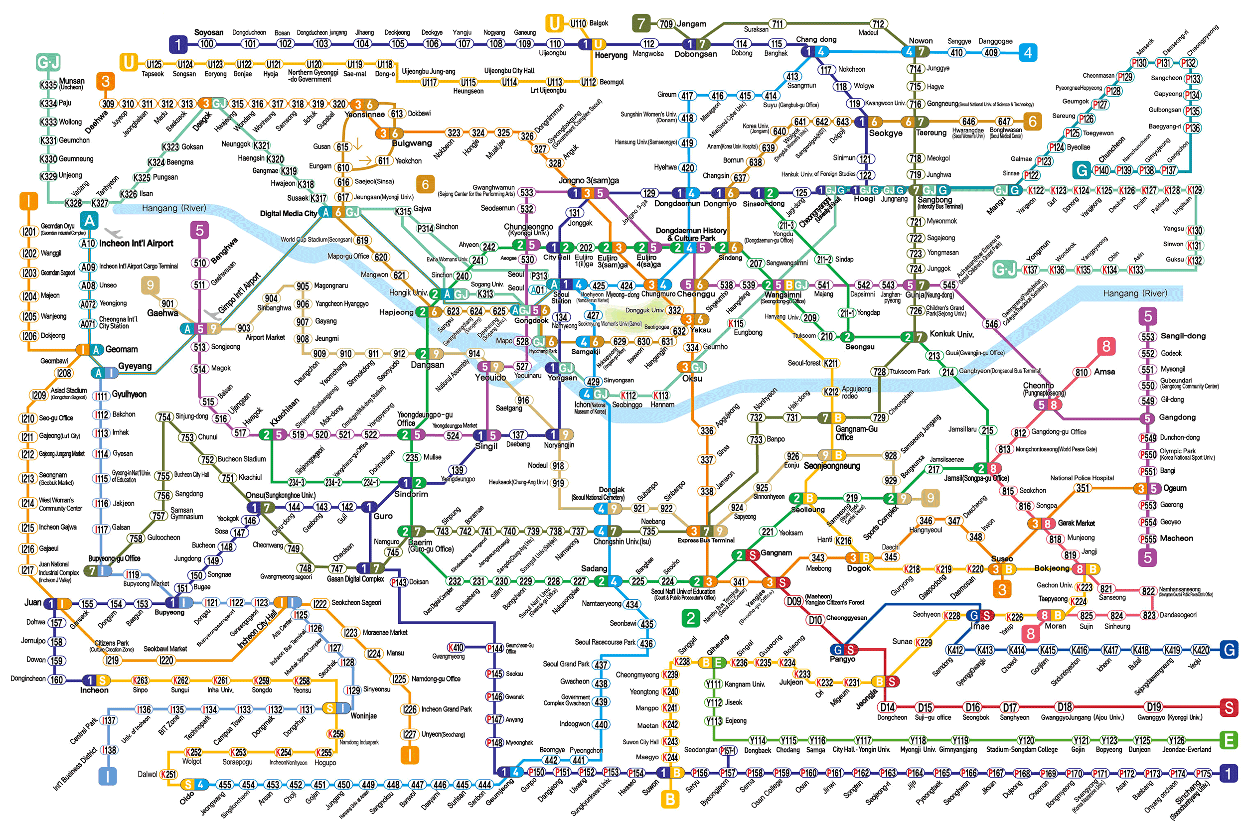 Карта Сеула на русском языке — Туристер.Ру