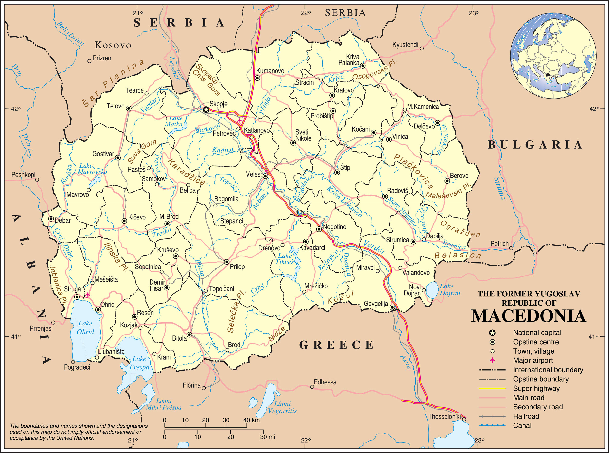 Македония политическая карта