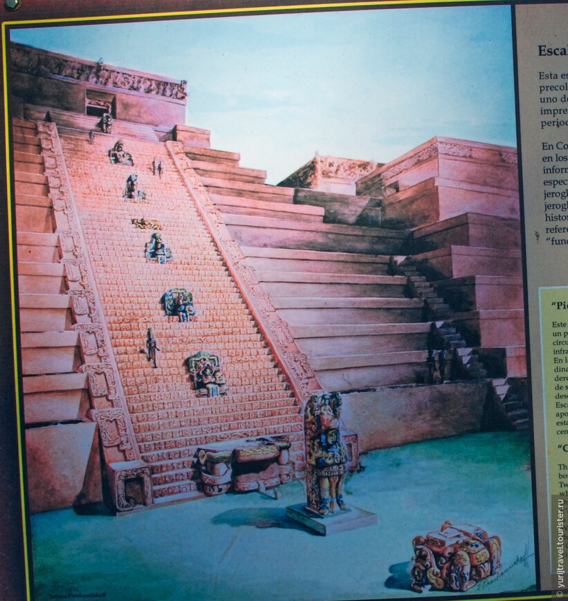 Рисунок Иероглифической лестницы, показывающий какой она была на самом деле