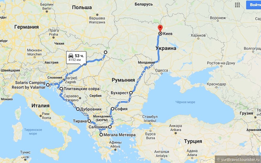 Карта маршрута Большой Балканский Круг -19