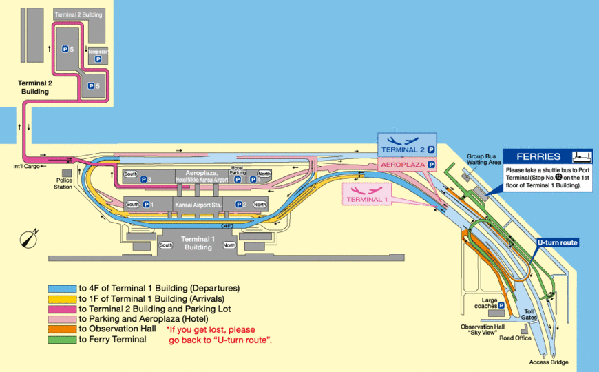 Схемы проезда к терминалам и расположение парковок