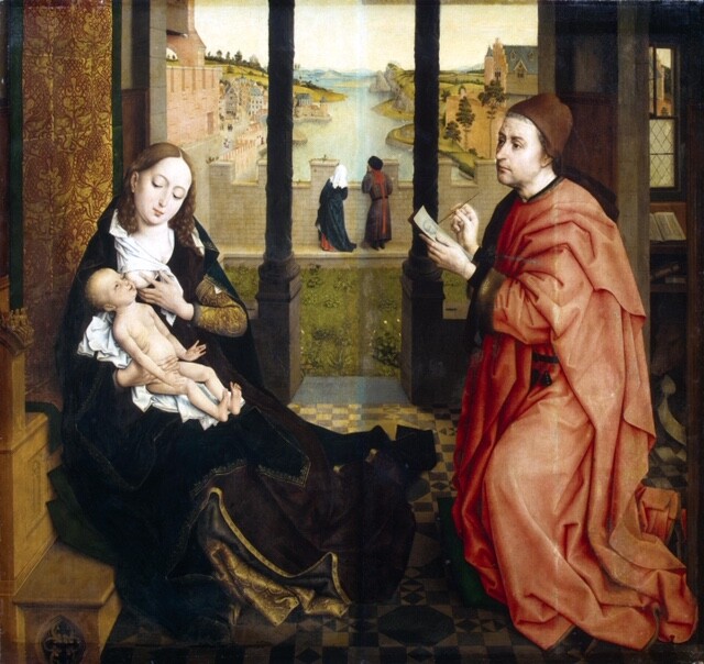 Рогир ван дер Вейден Святой Лука, рисующий Мадонну Wiki art.