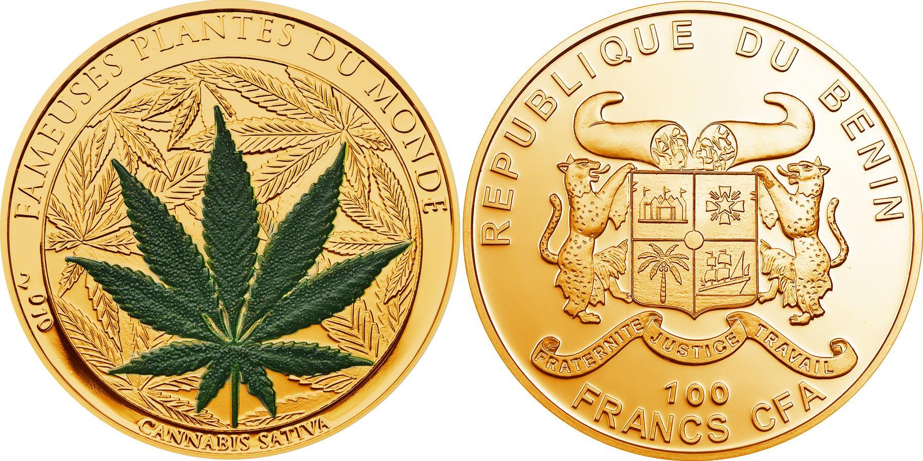 Монета с листом конопли шишки марихуаны в украине