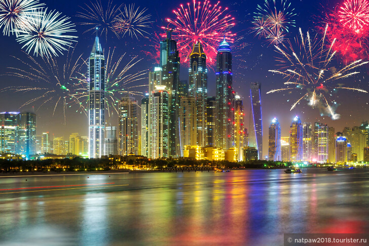 Новогодние фейерверки в ОАЭ в 2020 году
