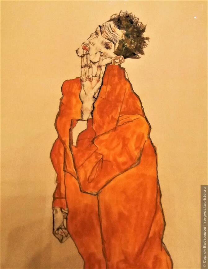 Автопортрет в оранжевом халате.
Эгон Шиле, 1913.
Альбертина.
