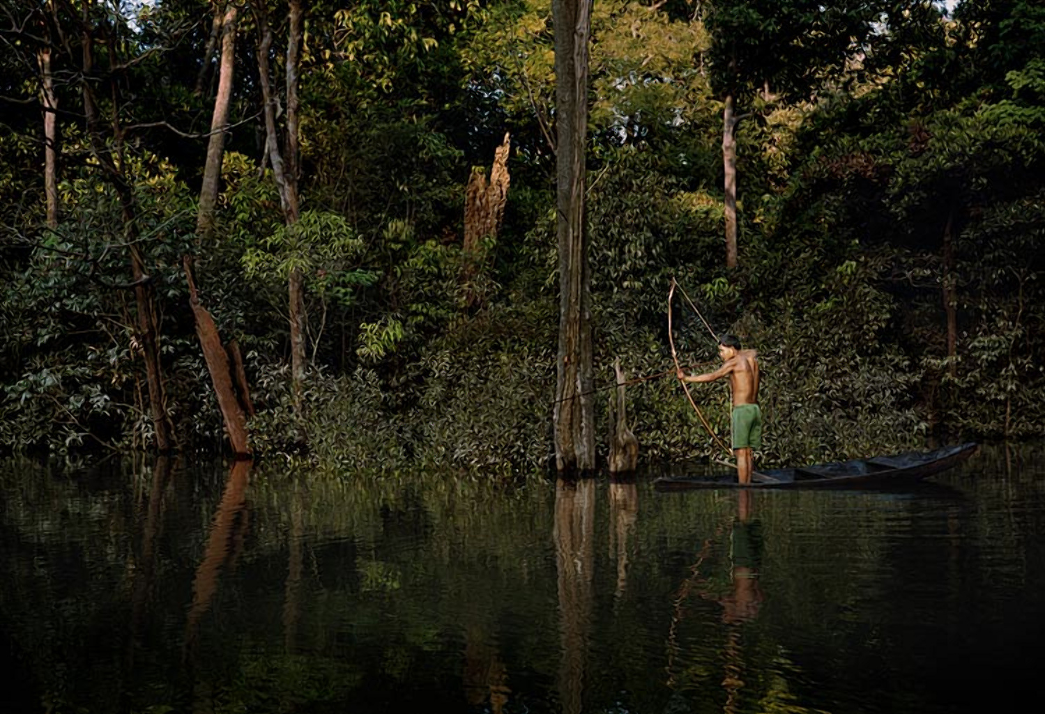 Пирахан. Пираха Эверетт. Племя Пираха. Река Маиси в Бразилии. Джунгли Амазонии.