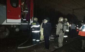 Пассажирский поезд загорелся близ Рязани