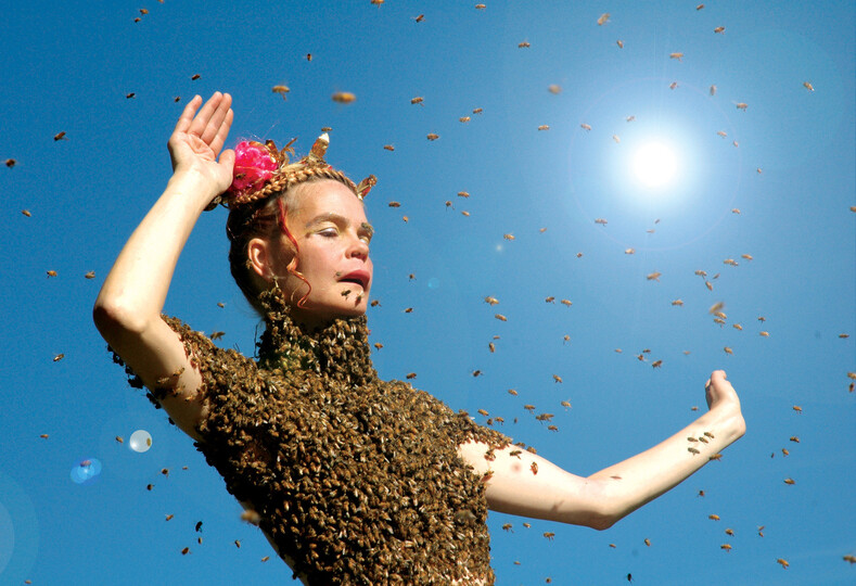 Женщина вместо одежды носит на себе 12 тысяч пчел: фото, способные «взорвать» мозг