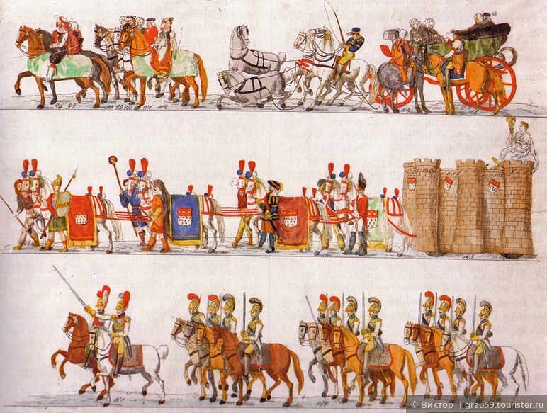 Цветная литография из серии Парад в масках 1825 года(Из Интернета)