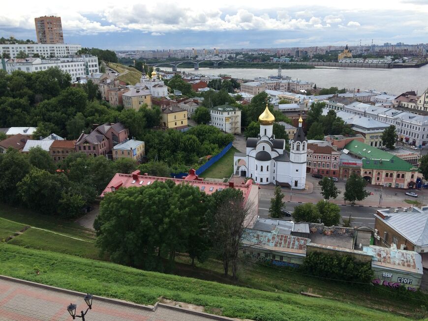 Вид на Канавинский мост с Нагорной части города