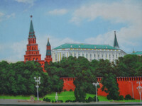 Московский Кремль и матрёшки