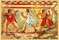 Флоренция, воспроизведение знаменитых фресок «Этрусский пир» из «Гробницы леопардов» в Тарквиниях.