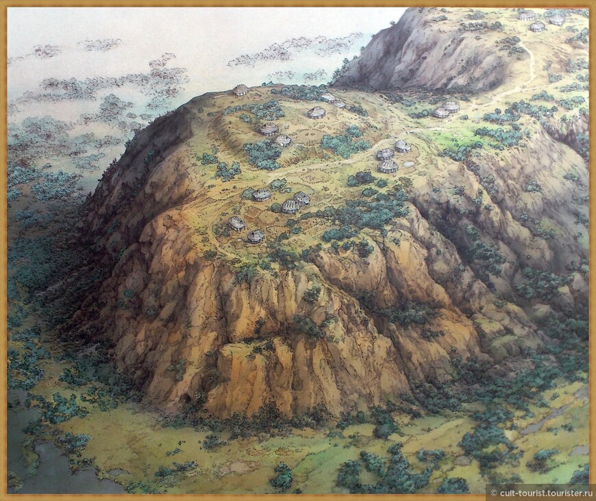 Специально для любопытных туристов музейный рисунок «Капитолий в доэтрусскую эпоху». Он, кстати, был заселён едва ли не последним из 7 легендарных холмов.