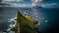 Вид на зазубренный островок Тиндхолмур, к западу от Вагара, в сторону потрясающего Микина-места съемок Игры престолов, где находится одинокий маяк и колония тупиков