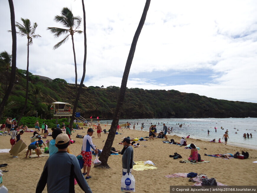 Бухта и пляж Ханаума-Бей возле Гонолулу на Гавайях