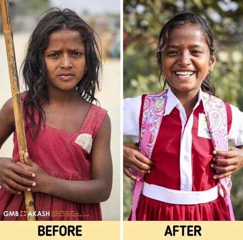 Как изменились лица мальчиков и девочек, которые смогли пойти в школу: фотограф оплатил обучение 20 детей из трущоб