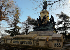 Исторический бульвар в Севастополе зимой...