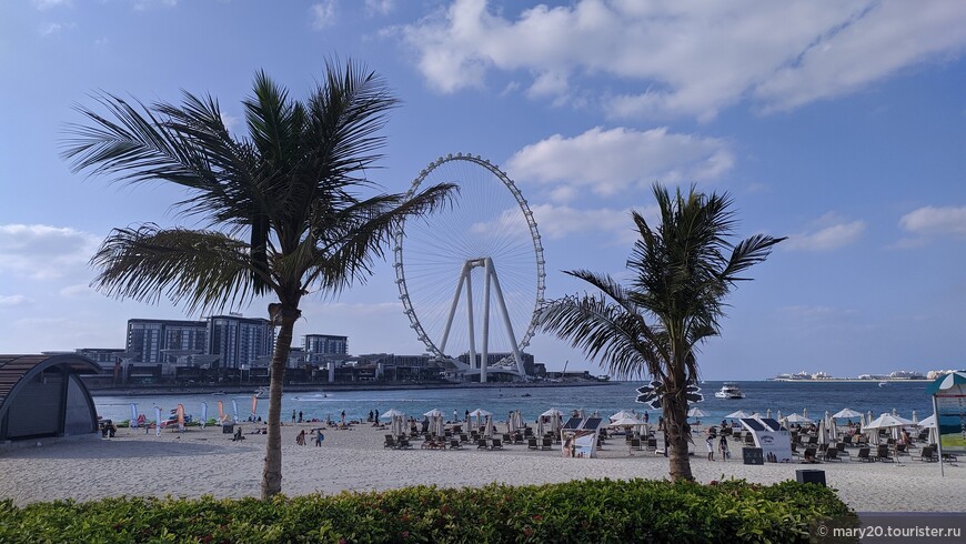Пляж JBR и Дубай Ай (Ain Dubai)
