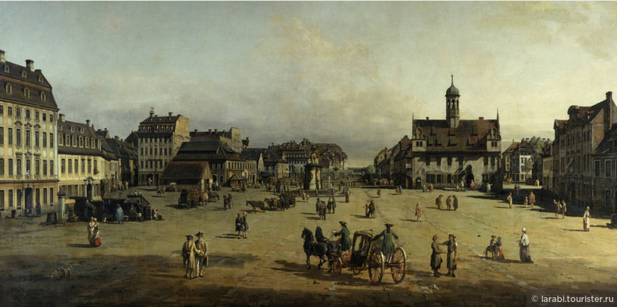 Der Neustädter Markt in Dresden,
Bellotto, Bernardo, gen. Canaletto (1722-1780),
Datierung 1750/51,
Öl auf Leinwand
