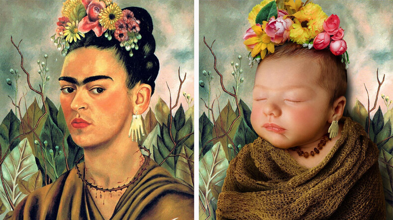 «Ваш ребенок - произведение искусства»: молодой папа из Бразилии устроил фотосессию для новорожденной дочери в образах женщин с картин великих художников
