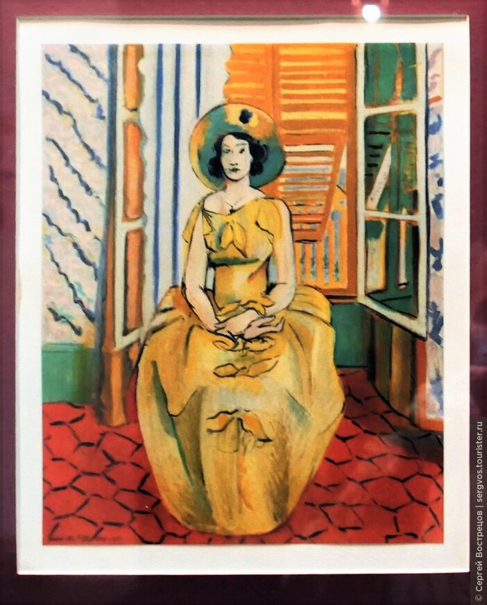 «Жёлтое платье», 1931. Литография 1954 г., Париж.
Подлинник: 75×60. Балтиморский художественный музей.
