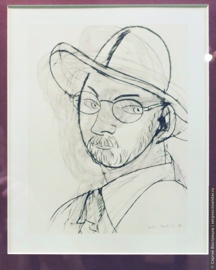 «Автопортрет в соломенной шляпе», 1941. Литография 1954 г., Париж.