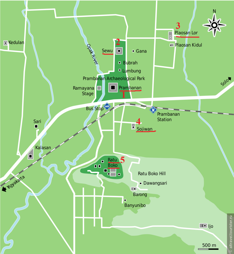Карта 2. Окрестности Прамбанана