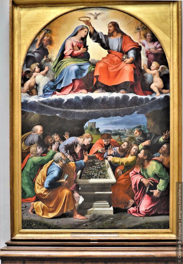 Рафаэль Санти и ученики: иль Фатторе (1488-1528) и Джулио Романо (1499-1546). Мадонна Монтелучче (Коронация Девы Марии), 1505-1525.