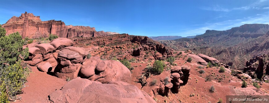 Фото 36. Панорамный вид с верхней точки в сторону холмов Лукового ручья