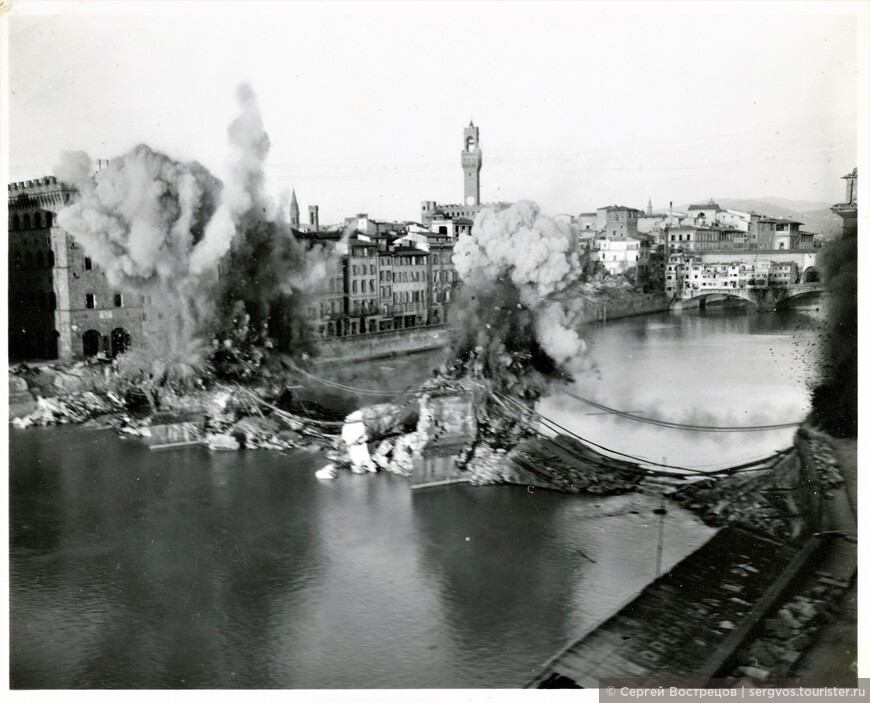Подрыв Ponte alle Grazie. Флоренция, 1944. Фото из интернета