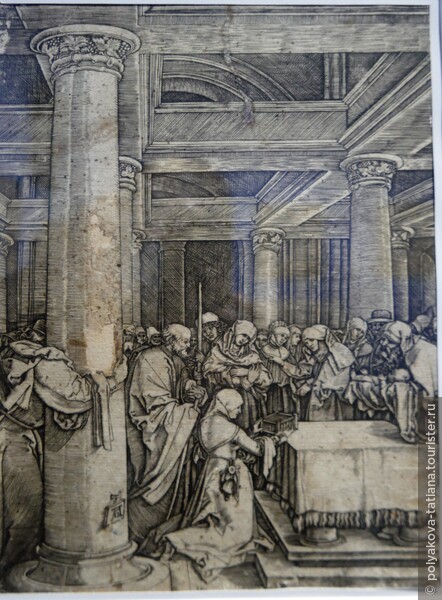 Маркантонио Раймонди. Принесение во храм, 1534 год. итальянская школа. По гравюре Дюрера.Резец.