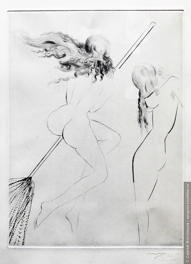 С. Дали. Ведьма на метле. Из серии «Фауст». 1968-69