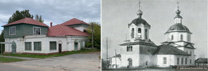 Церковь Рождества Богородицы сейчас и в 1909 г. (фото справа - Прокудина-Горского).