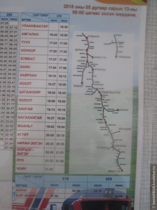Поезд Улан-Батор-Эрдэнэт, самый удобный в пределах Монголии
