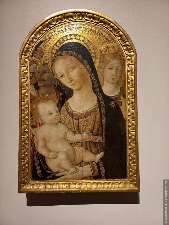 Маттео ди Джованни. Мадонна с Младенцем, святыми Екатериной и Христофором. 1490-е.