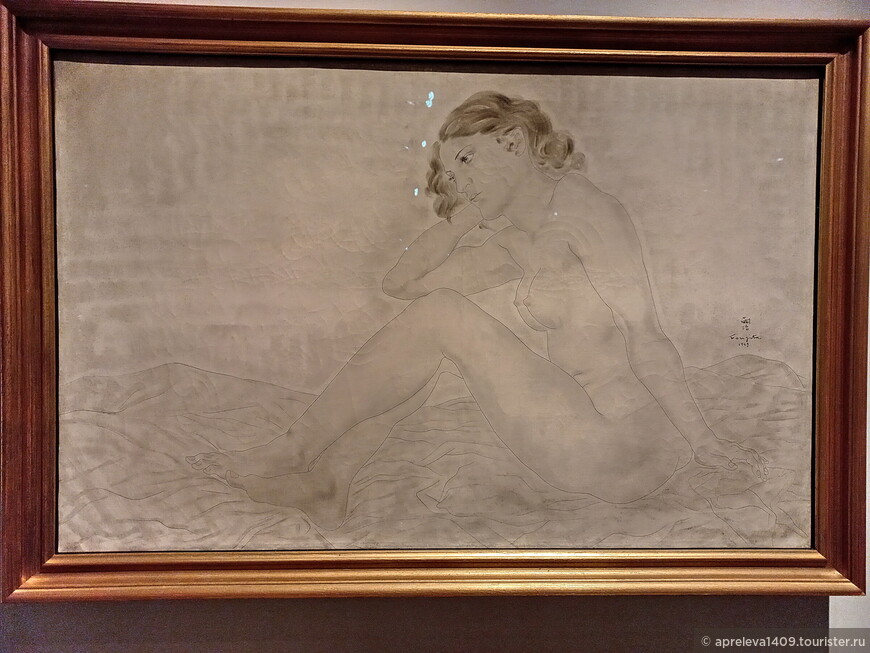Цугухару Фужита. Сидящая обнаженная (Жаклин Годдар).1929