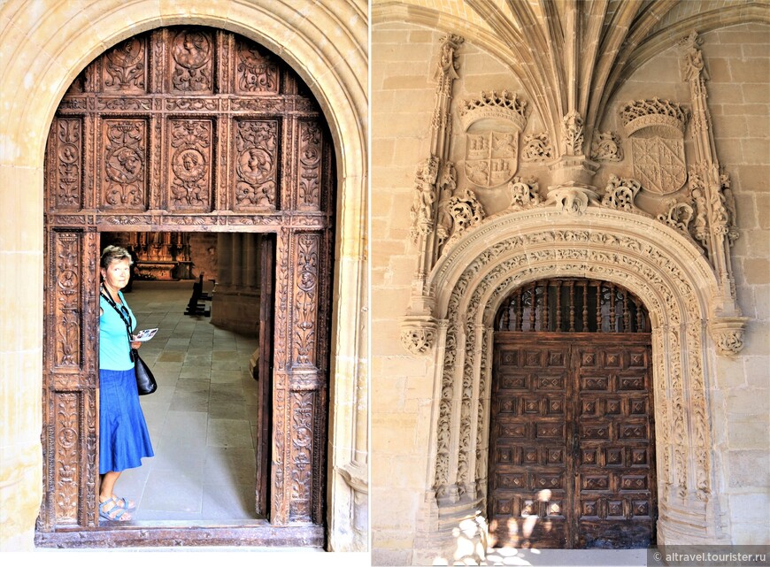 Дверные порталы и проёмы в монастыре. На нижнем фото справа - так называемый «королевский» портал (исп. Puerta de los Reyes).