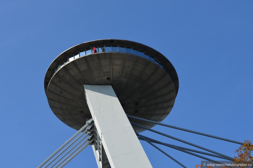 В тарелке над Братиславой. Мост SNP. Ресторан UFO