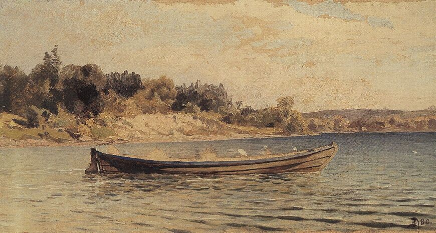Первый экспонат художественной коллекции Остроухова - «Лодка» В. Поленова (1880)