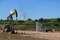 Добыча нефти и сжигание попутного газа в Северной Дакоте.