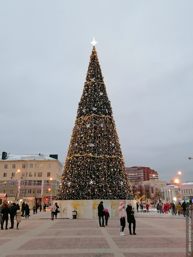 Яркое новогоднее настроение на Площади Ленина в Пензе