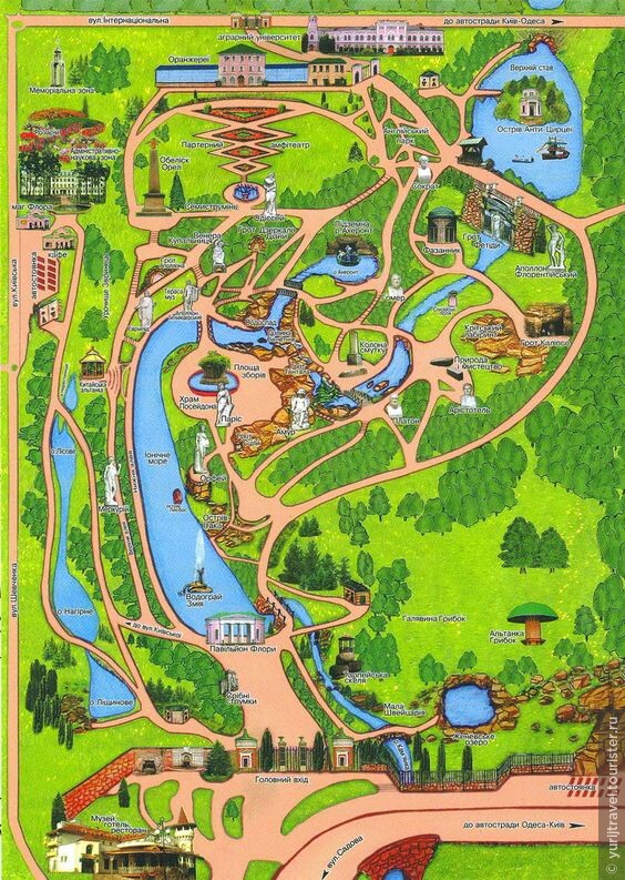 Схема парка Софиевка
