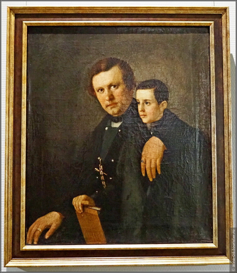Портрет Николая Ивановича Лагутяева с сыном (1854 г.)