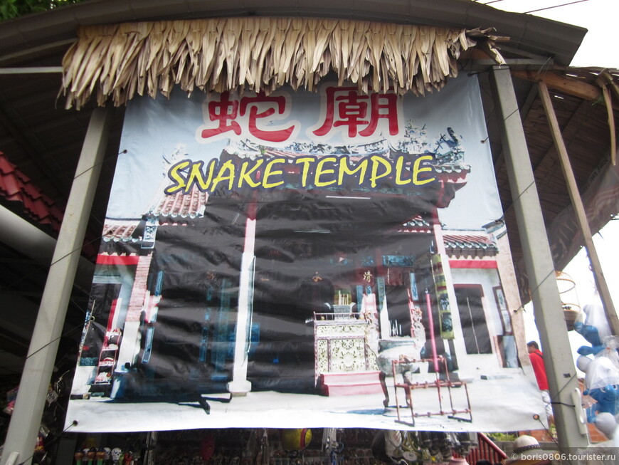 Небольшой храм с настоящими змеями внутри