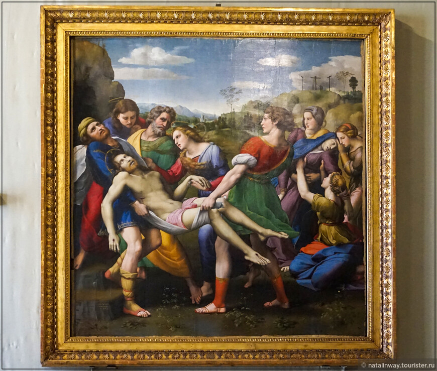 Картина «Снятие с креста» (Deposizione di Cristo) известна также под названием «Положение во гроб».  Рафаэль Санти. 1507.