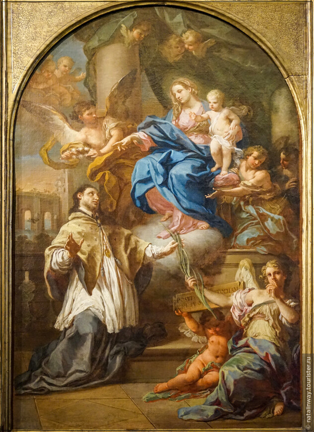 Себастьяно Конка.   Мадонна с Младенцем и святой Ян Непомук