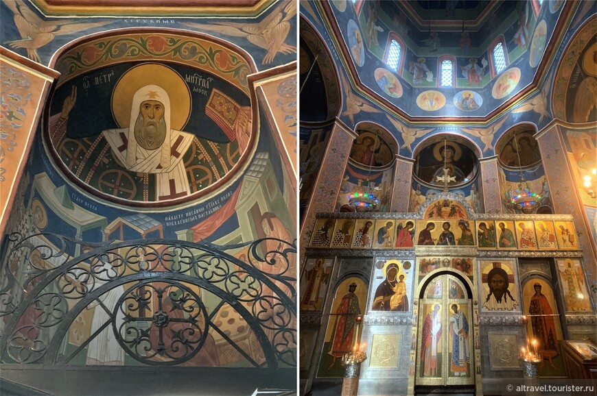 Внутреннее убранство собора святителя Петра. Роспись - современная.